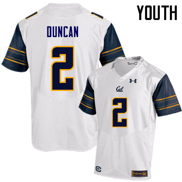 Youth #2 Jordan Duncan Cal Bears (California Golden Bears College) Football Jerseys Sale-White - Click Image to Close